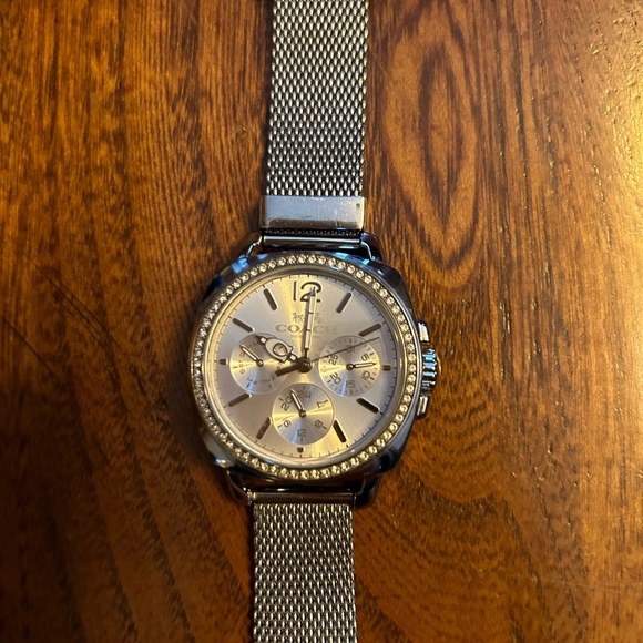 Coach Silver Mesh Pave Dial Womans Watch - Picture 7 of 11